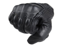 Black Leather Riding Gloves