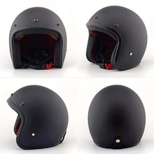 Retro Black Open Face Helmet