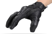 Black Leather Riding Gloves