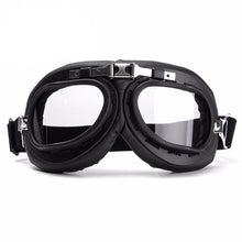 Vintage Riding Goggles Black and Chrome
