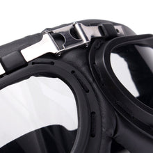 Vintage Riding Goggles Black and Chrome