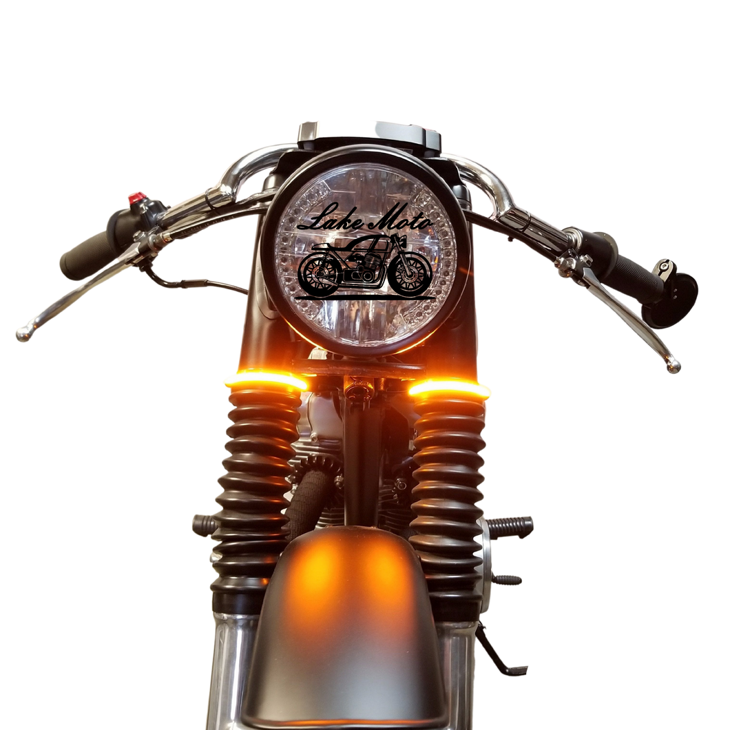 Retro Motorcycle Headlight Turn Signal Mount – Matte Black For Cafe Racer, Bobber, Chopper