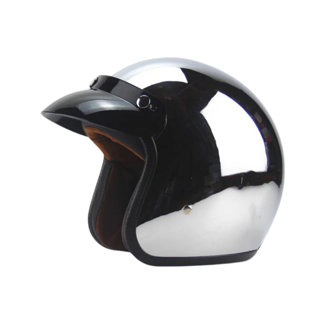 Chrome Open Face Helmet – Lake Moto