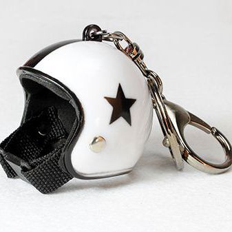Yaoping Mini Motorcycle Helmet Keychain Men's Gift Five-Pointed Star Helmet  Key Ring