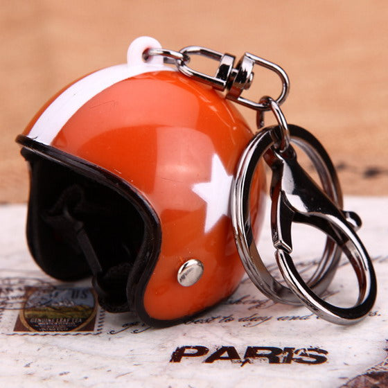 mini motorcycle helmet metal keychain men's