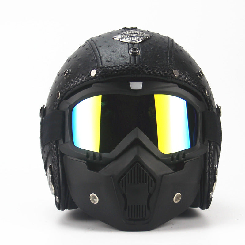 vintage helmet with goggles Vintage Style Helmet – Lake Moto