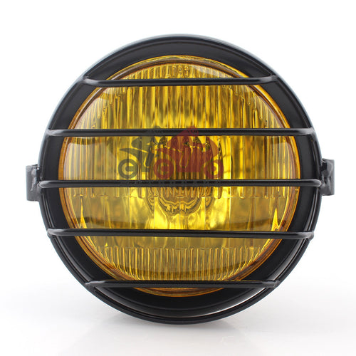 Retro Amber Lens Headlight w/Bar Grille